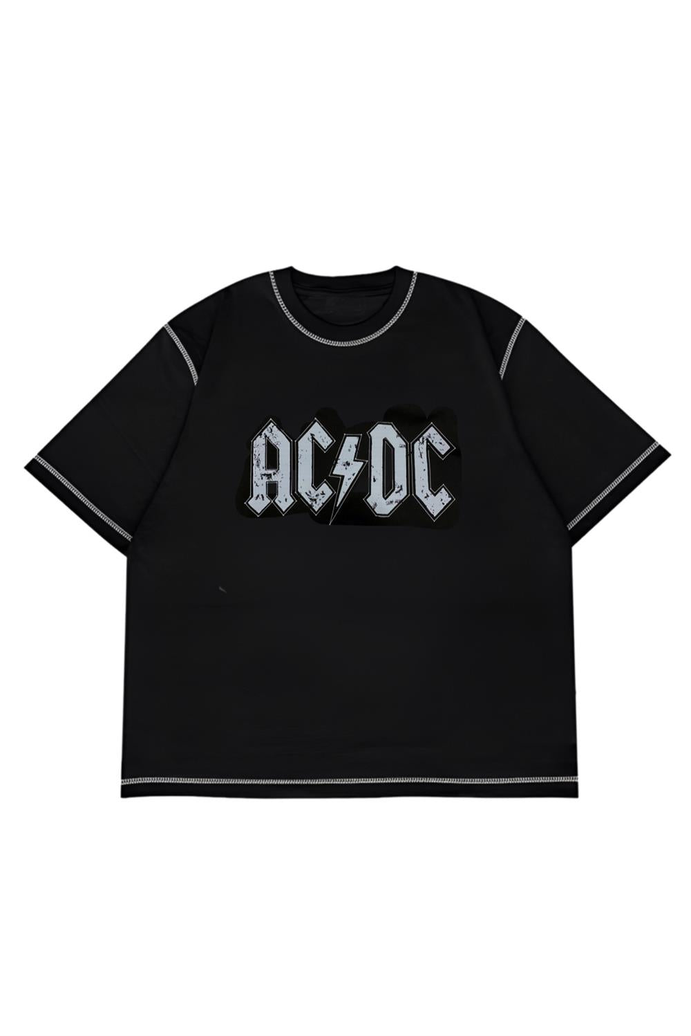 AC DC Ters Dikiş Oversize T-shirt