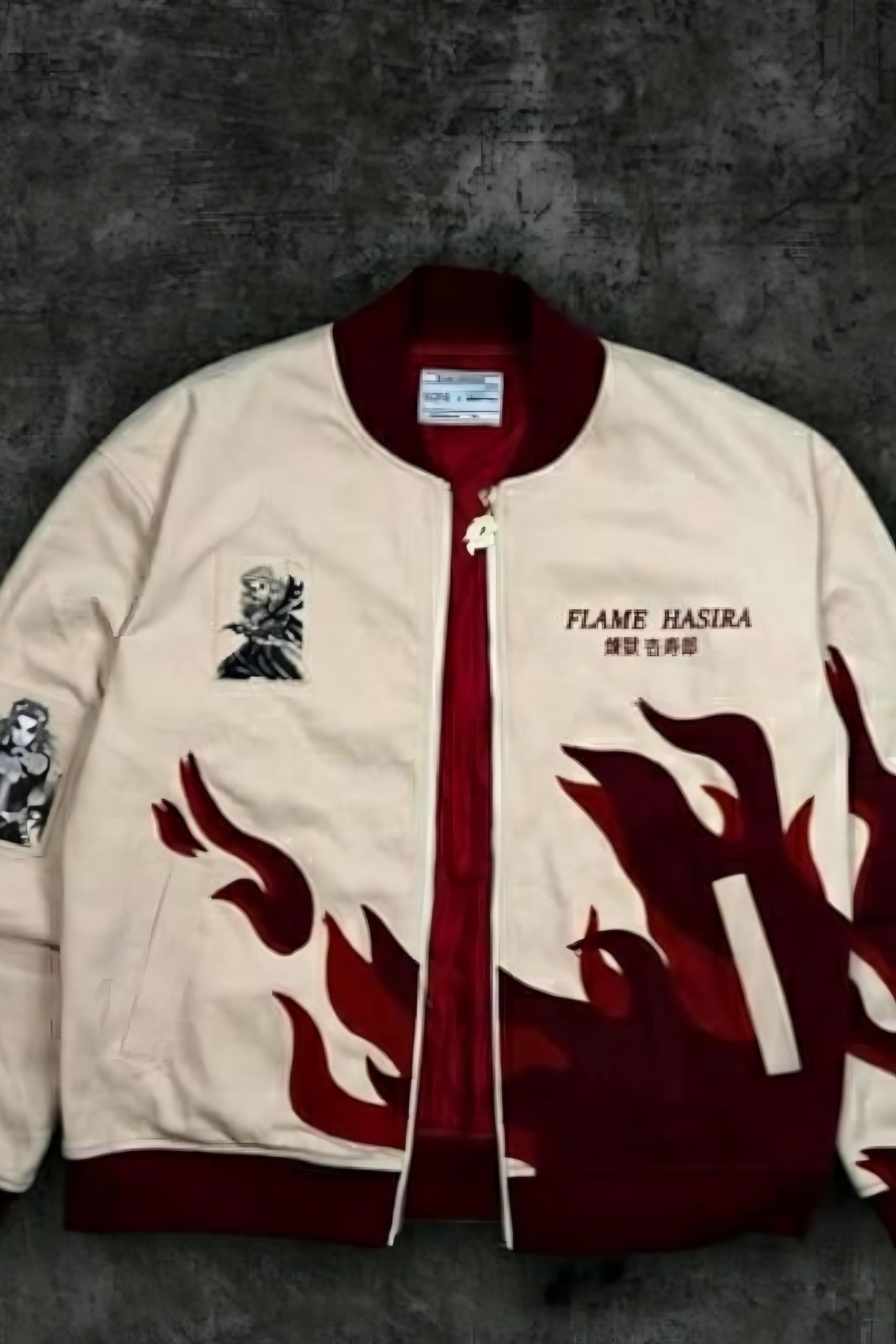 Anime Flame Unisex Bomber Ceket