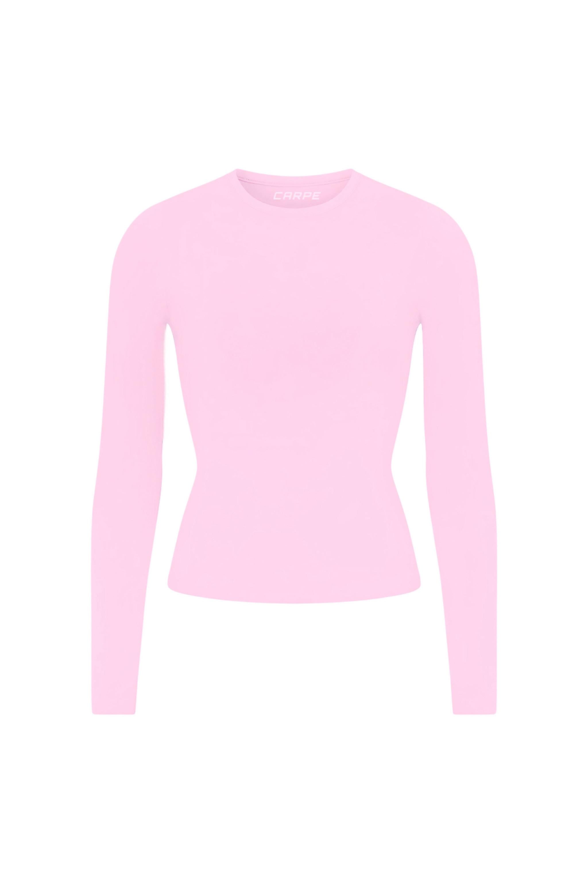 Basic Pembe Uzun Kol Tam Boy Bluz