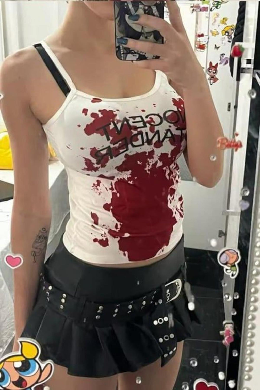 Beyaz Bystander Askılı Crop