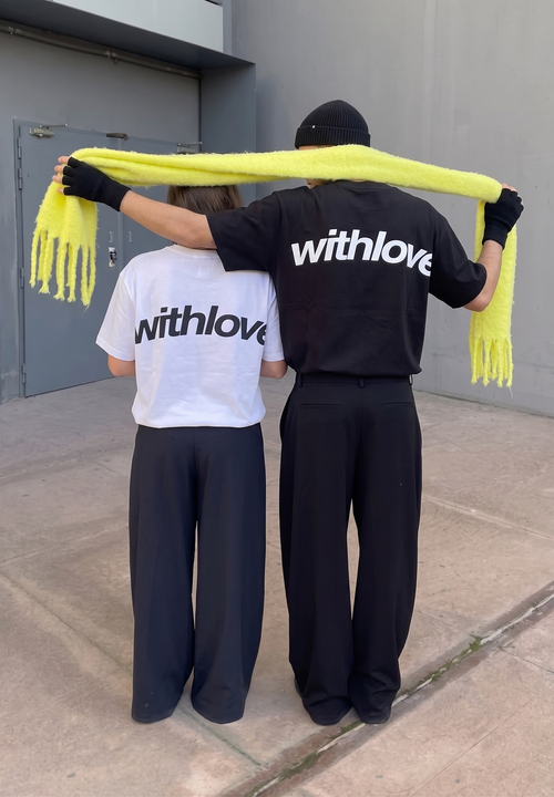 Beyaz Sırt Lacivert Withlove Oversize T-shirt
