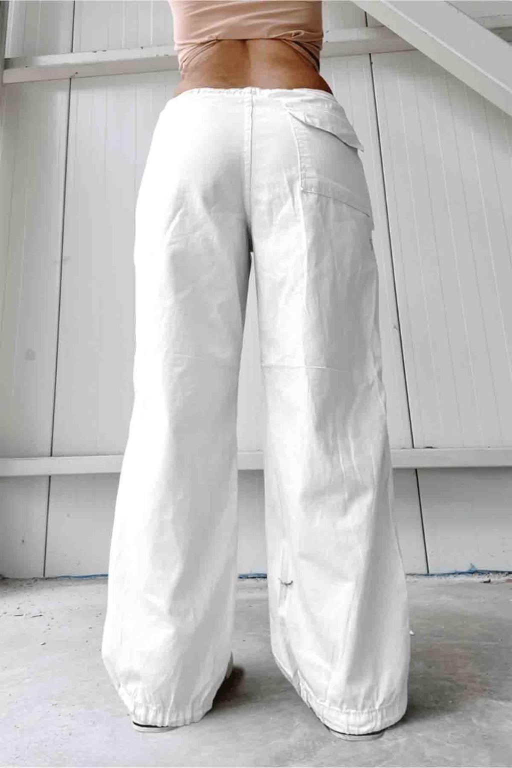 Beyaz Tactical Jogger Pantolon