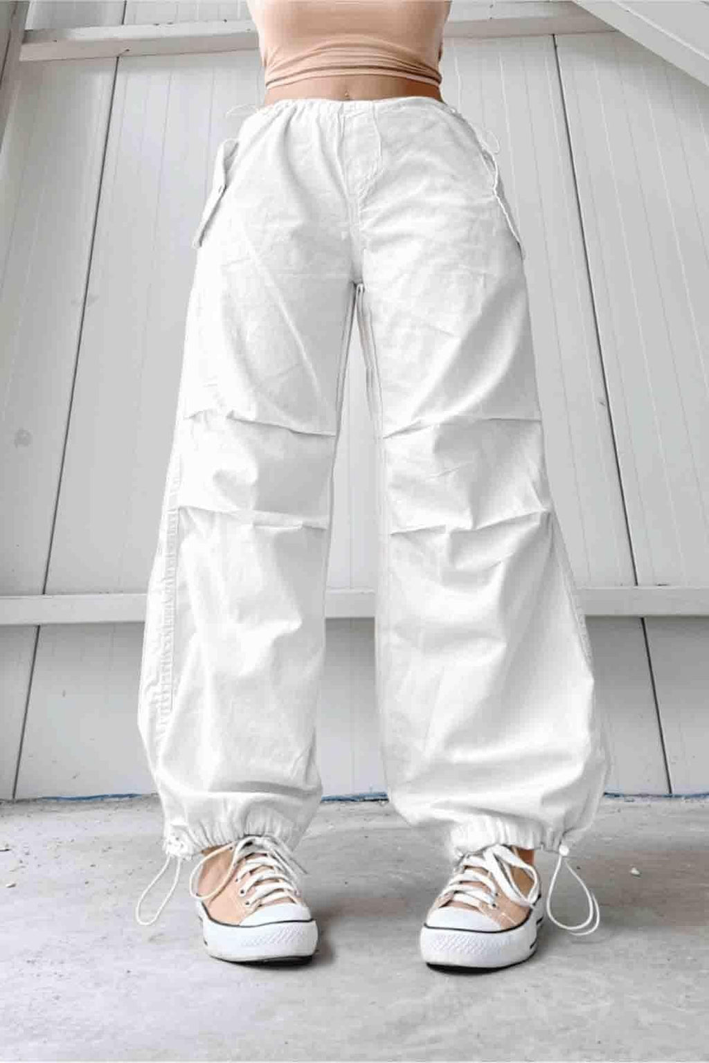 Beyaz Tactical Jogger Pantolon