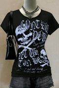 Black Blue Gothic Skulls Bluz