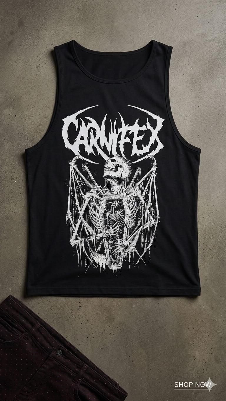 Black Carnifex Kalın Askılı Bluz