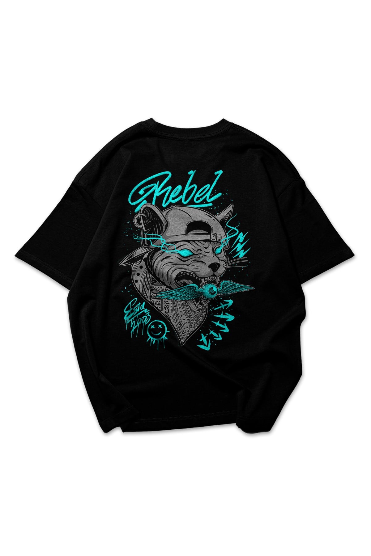 Black Cat Rebel Oversize T-shirt