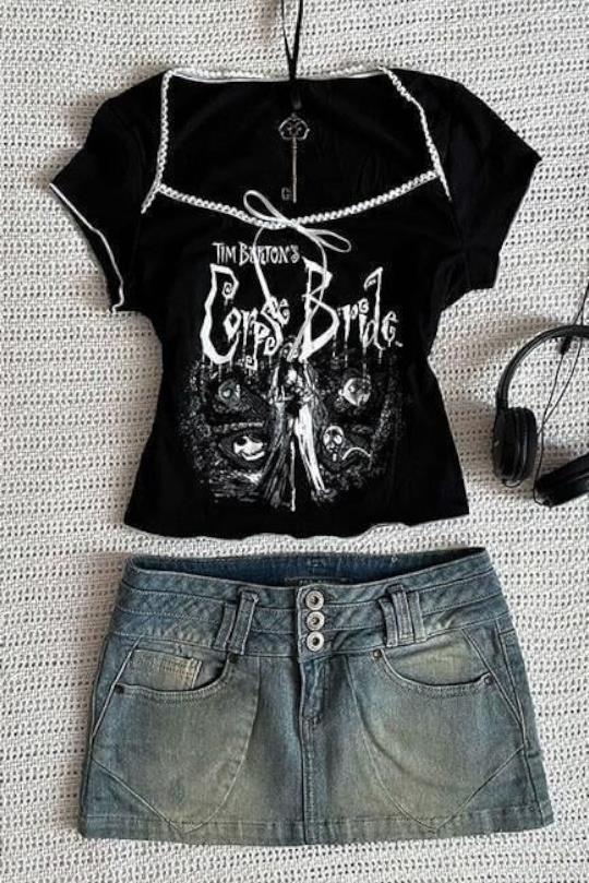 Black Corpse Bride Kurdeleli Bluz