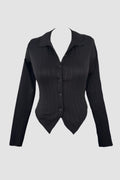 Black Düğmeli Slim Fit Gömlek