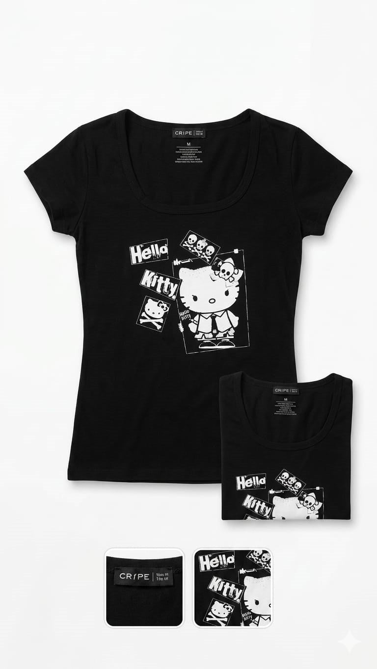 Black Kitty Kare Yaka Tam Boy Bluz