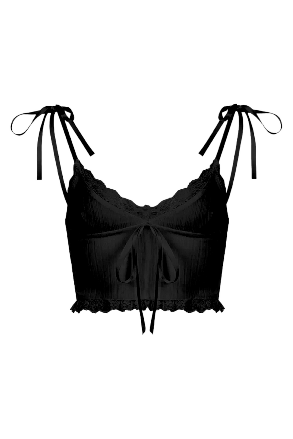 Black Lace Ribbon Bluz