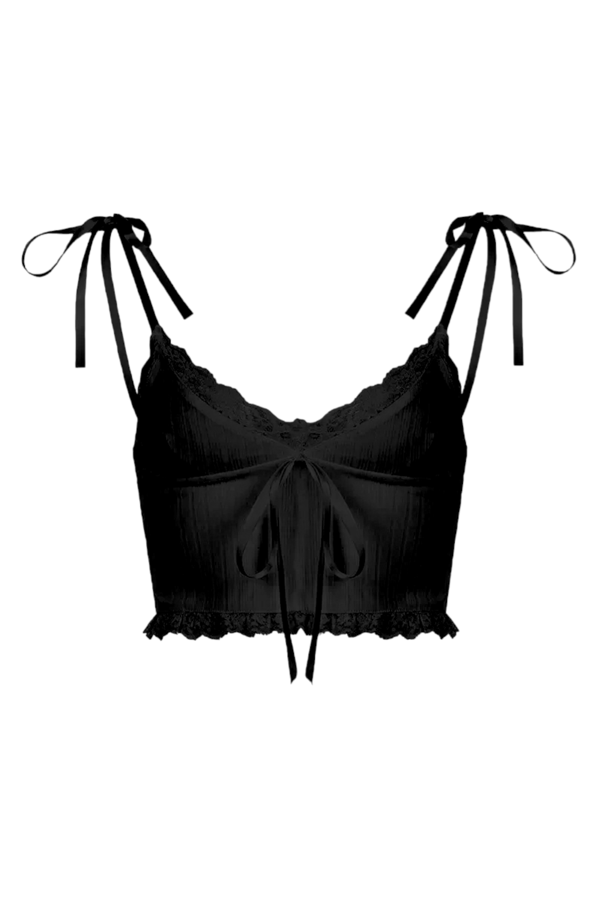 Black Lace Ribbon Bluz