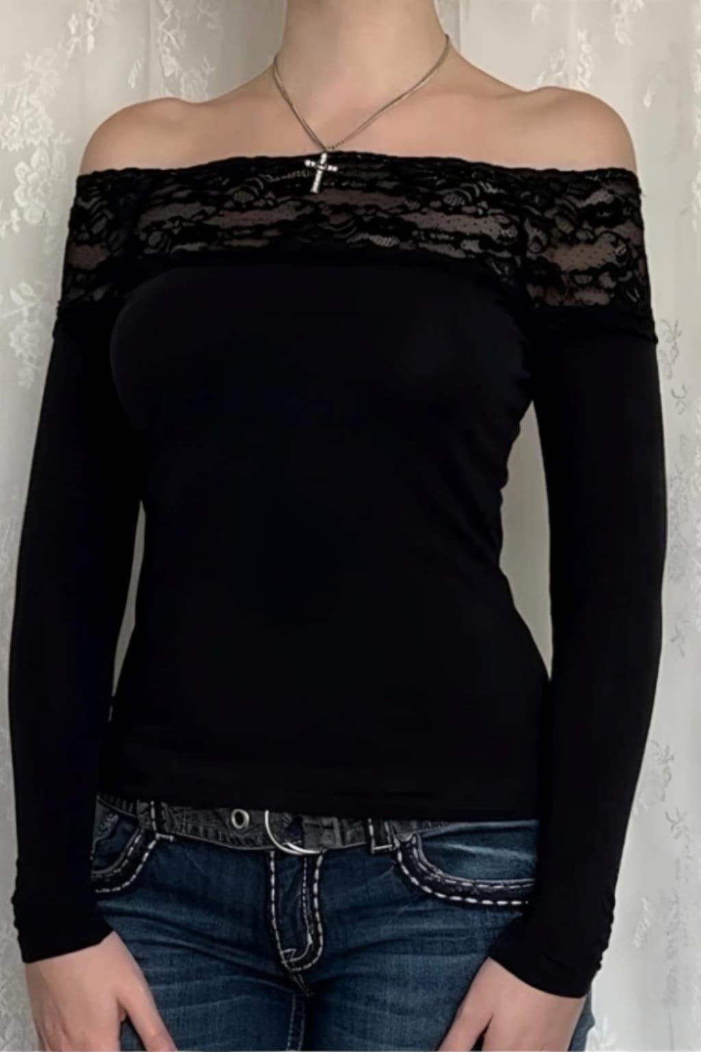 Black Lace Uzun Kol Bluz