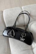 Black Leather Omuz Çantası