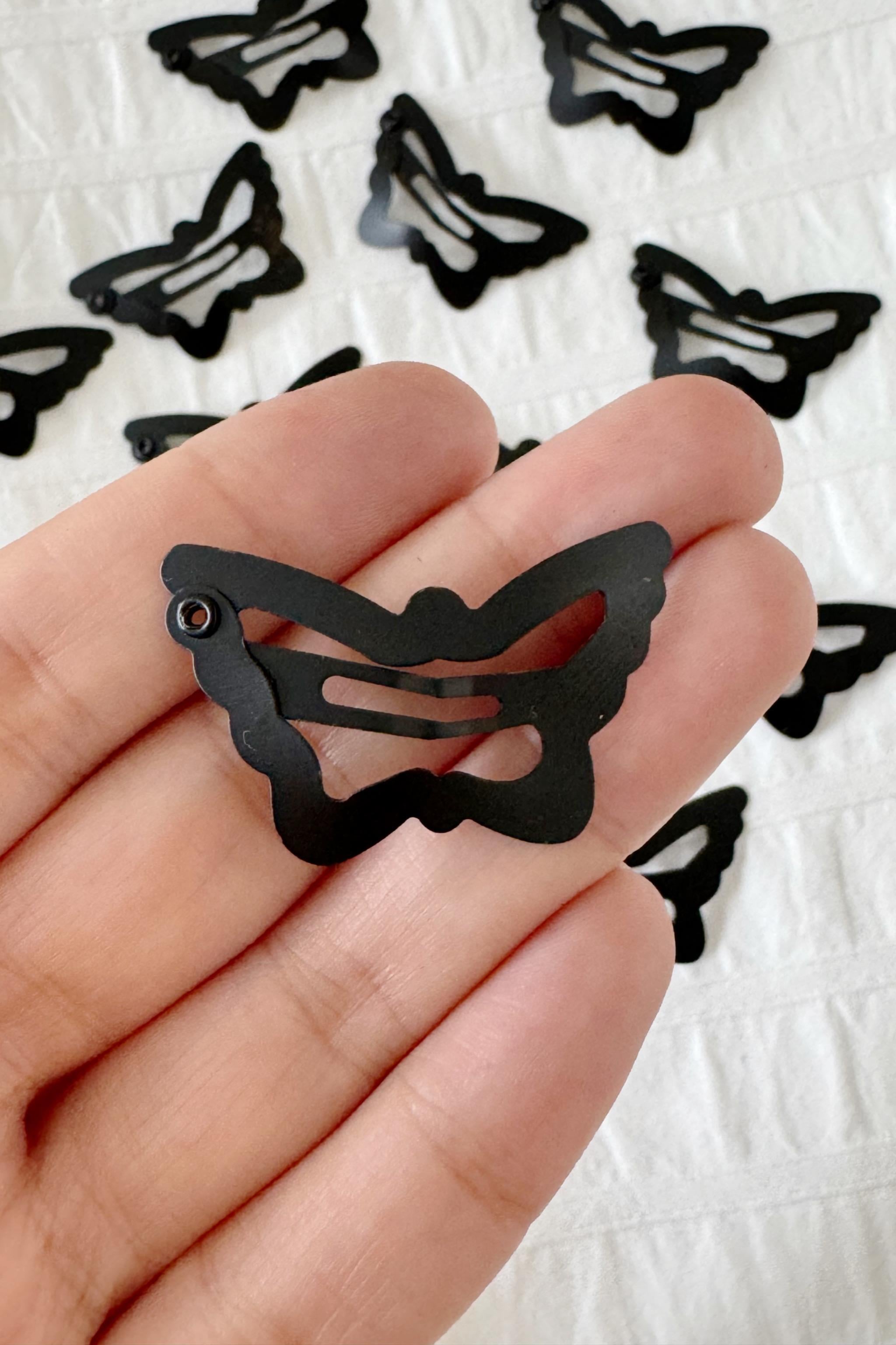 Black Metal Butterfly Toka