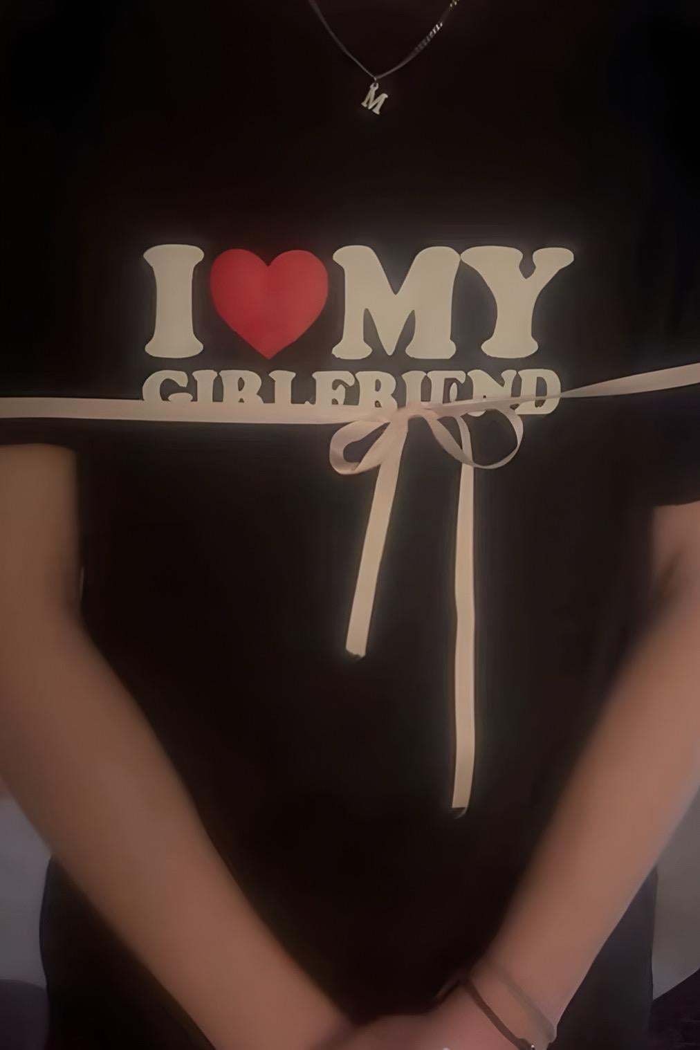 Black My Gırlfrıend Oversize T-shirt