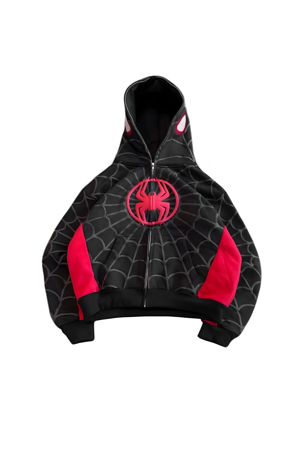Black Red Spider Oversize Hırka