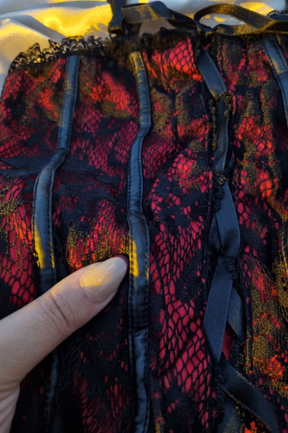 Black Red Tulle Nightwear