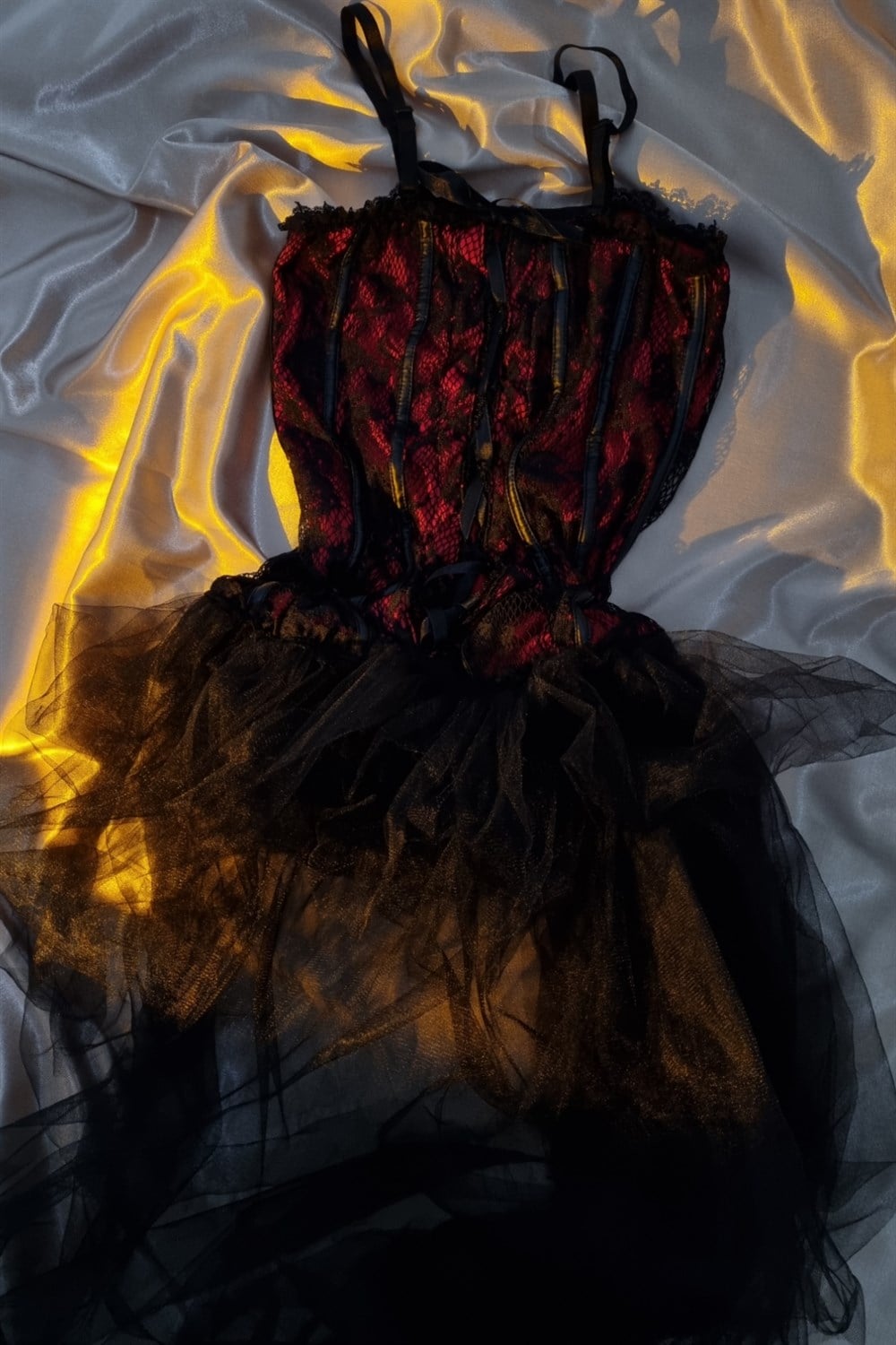 Black Red Tulle Nightwear