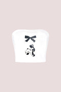 Black Ribbon Straplez Crop