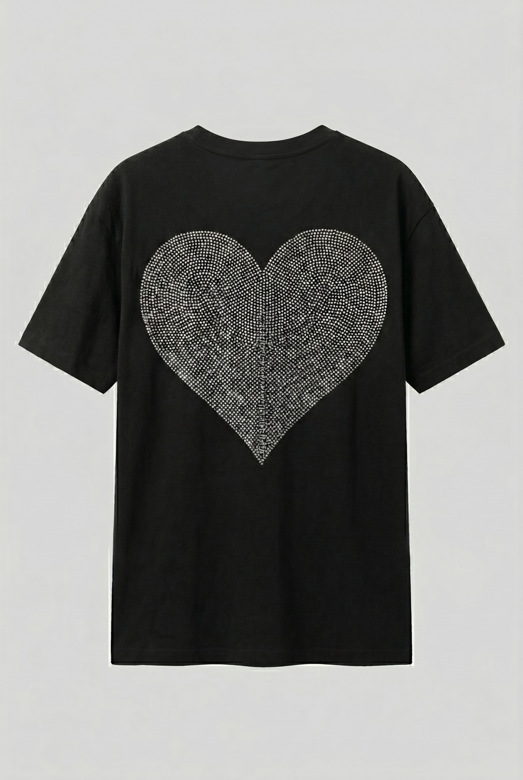 Black Sırt Taşlı Heart Oversize T-shirt
