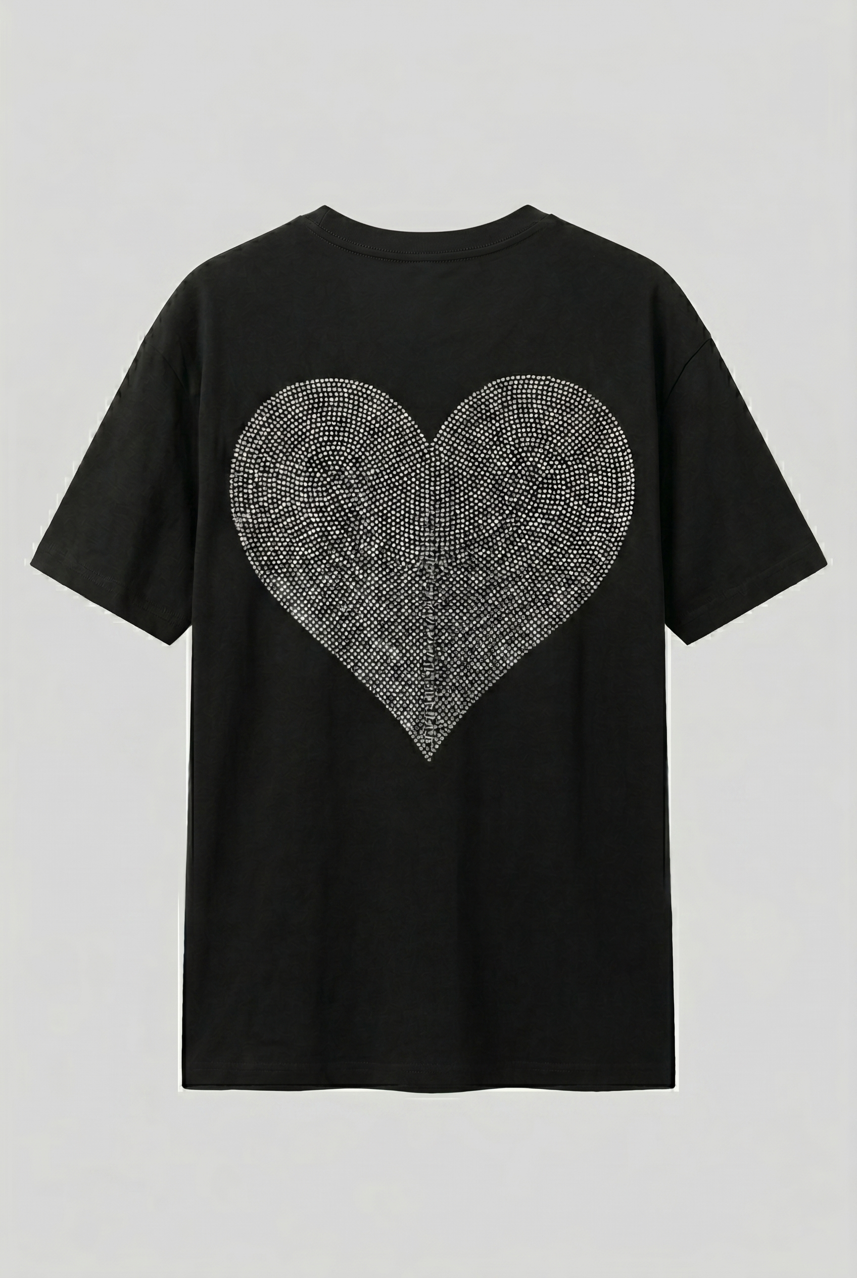 Black Sırt Taşlı Heart Oversize T-shirt
