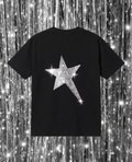 Black Sırt Taşlı Star Oversize T-shirt