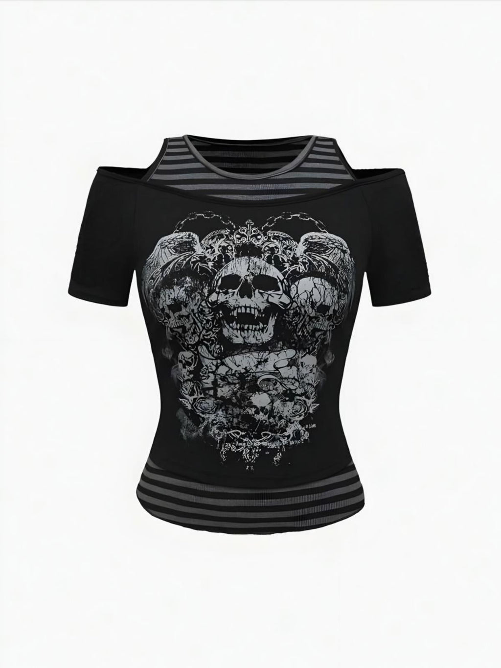 Black Skull Çizgili Bluz