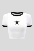 Black Tiny Star Biyeli Crop