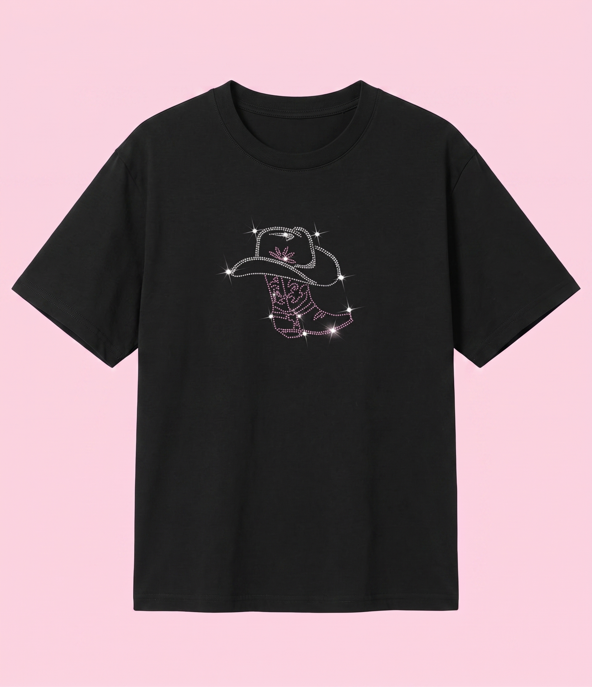 Black Taşlı Cowboy Oversize T-shirt