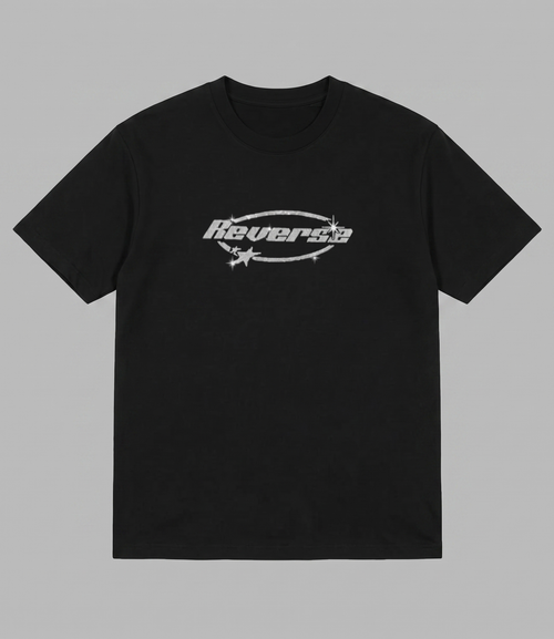 Black Taşlı Reverse Oversize T-shirt