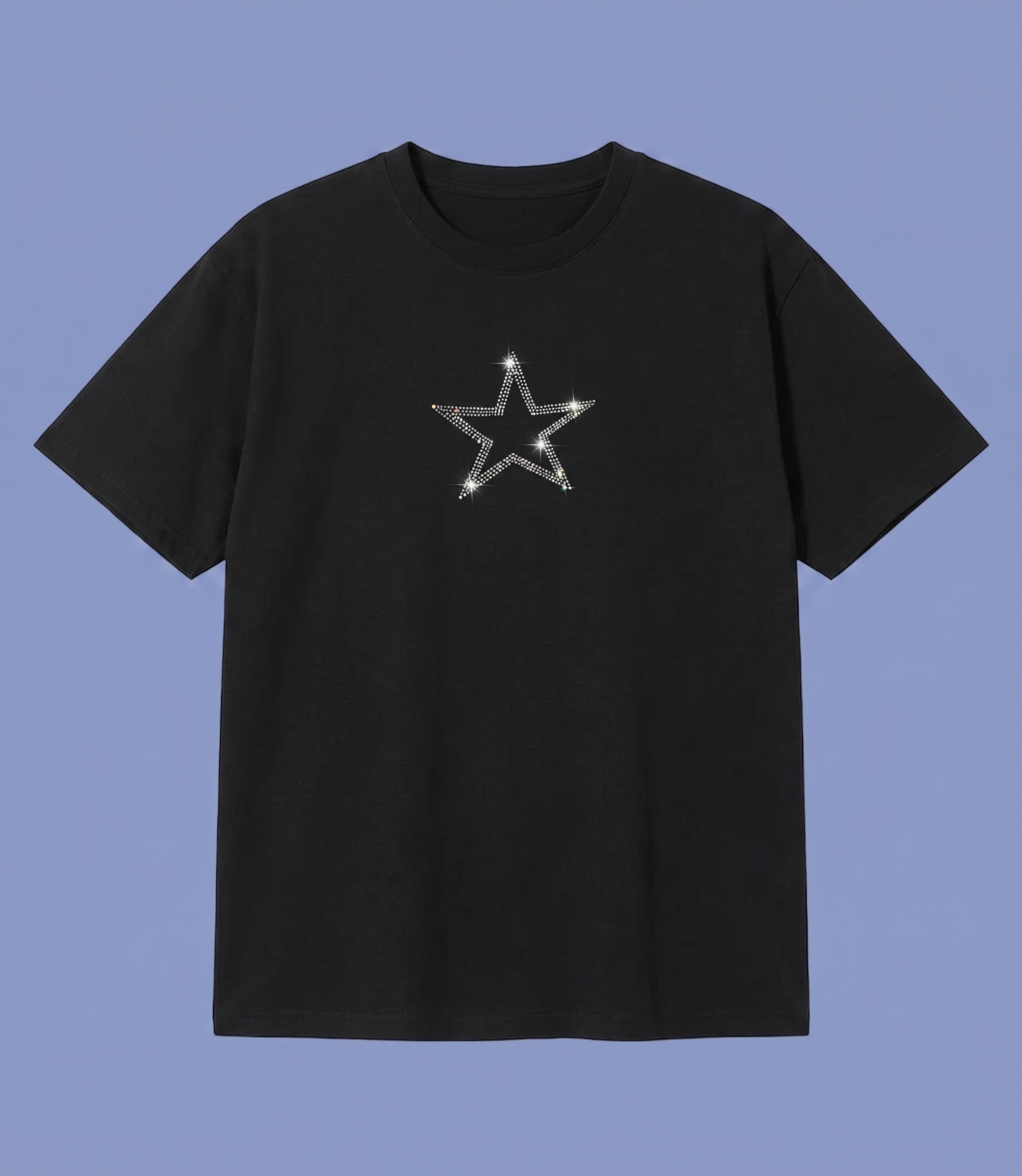 Black Taşlı Star Oversize T-shirt