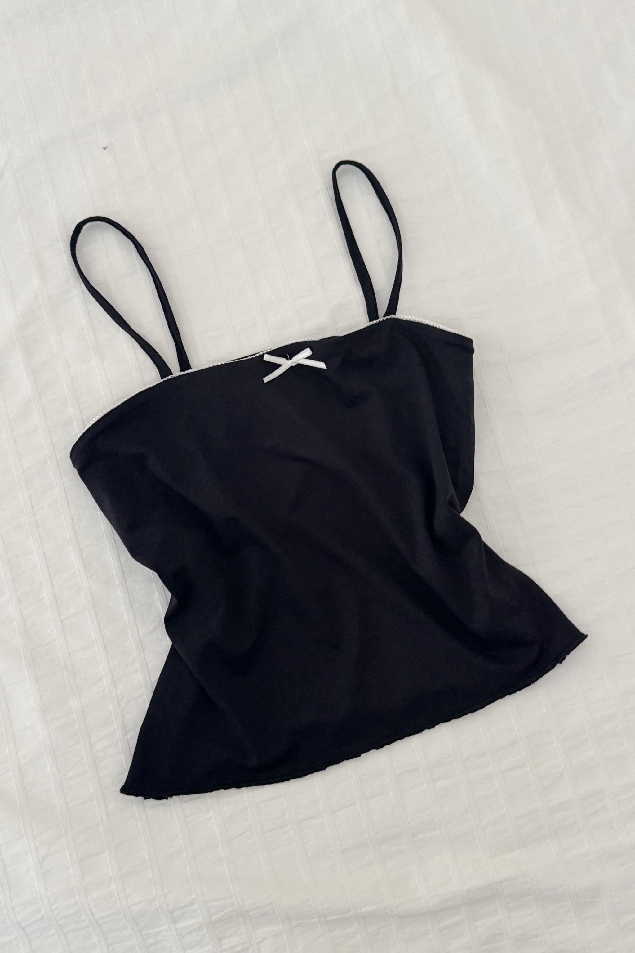 Black Tiny Ribbon Bluz