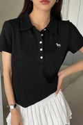 Black Unicorn Polo Yaka T-shirt