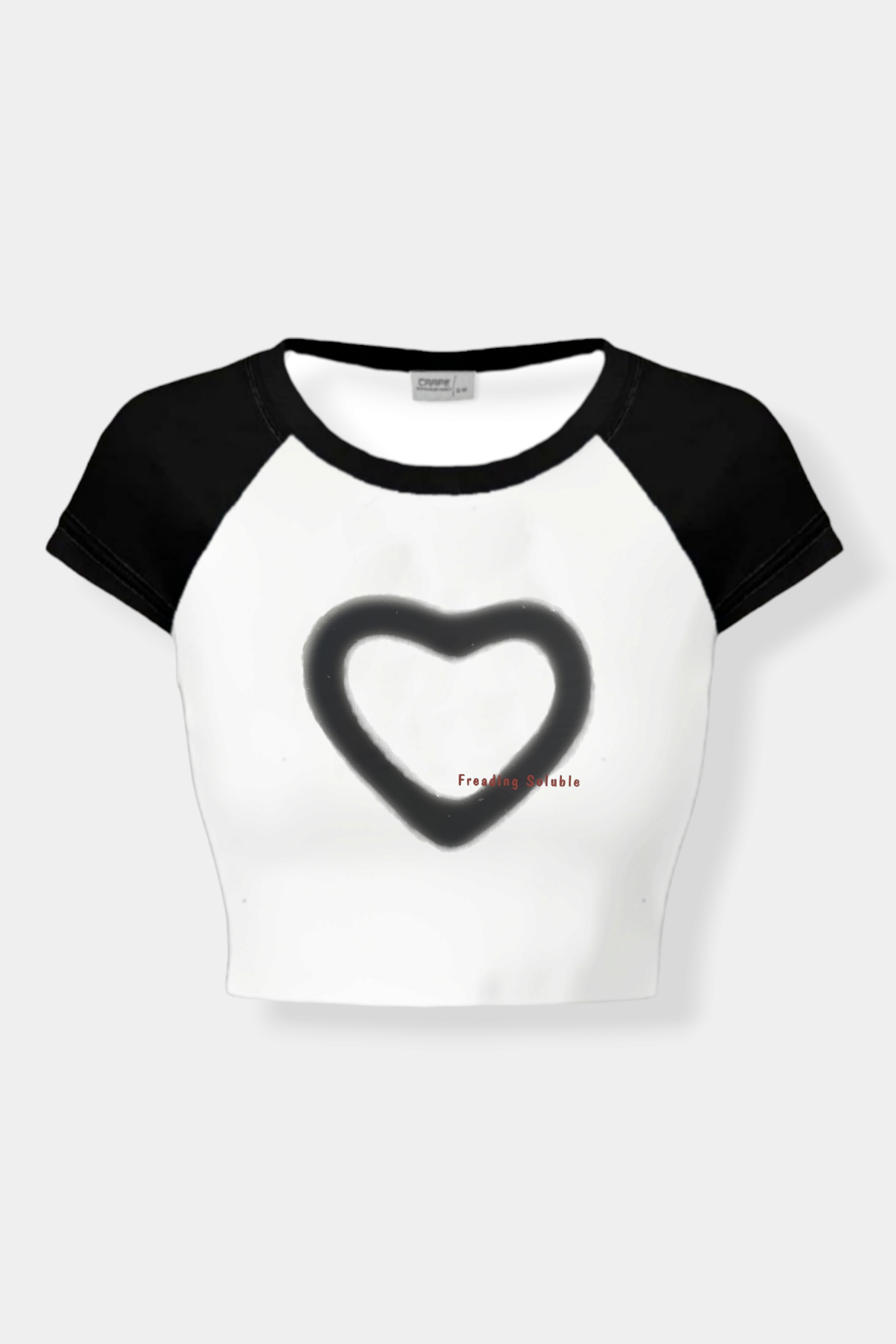 Black White Freading Crop