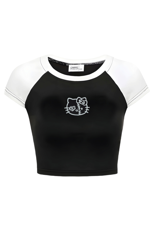 Black White Kitty Crop