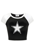 Black White Nested Star Crop