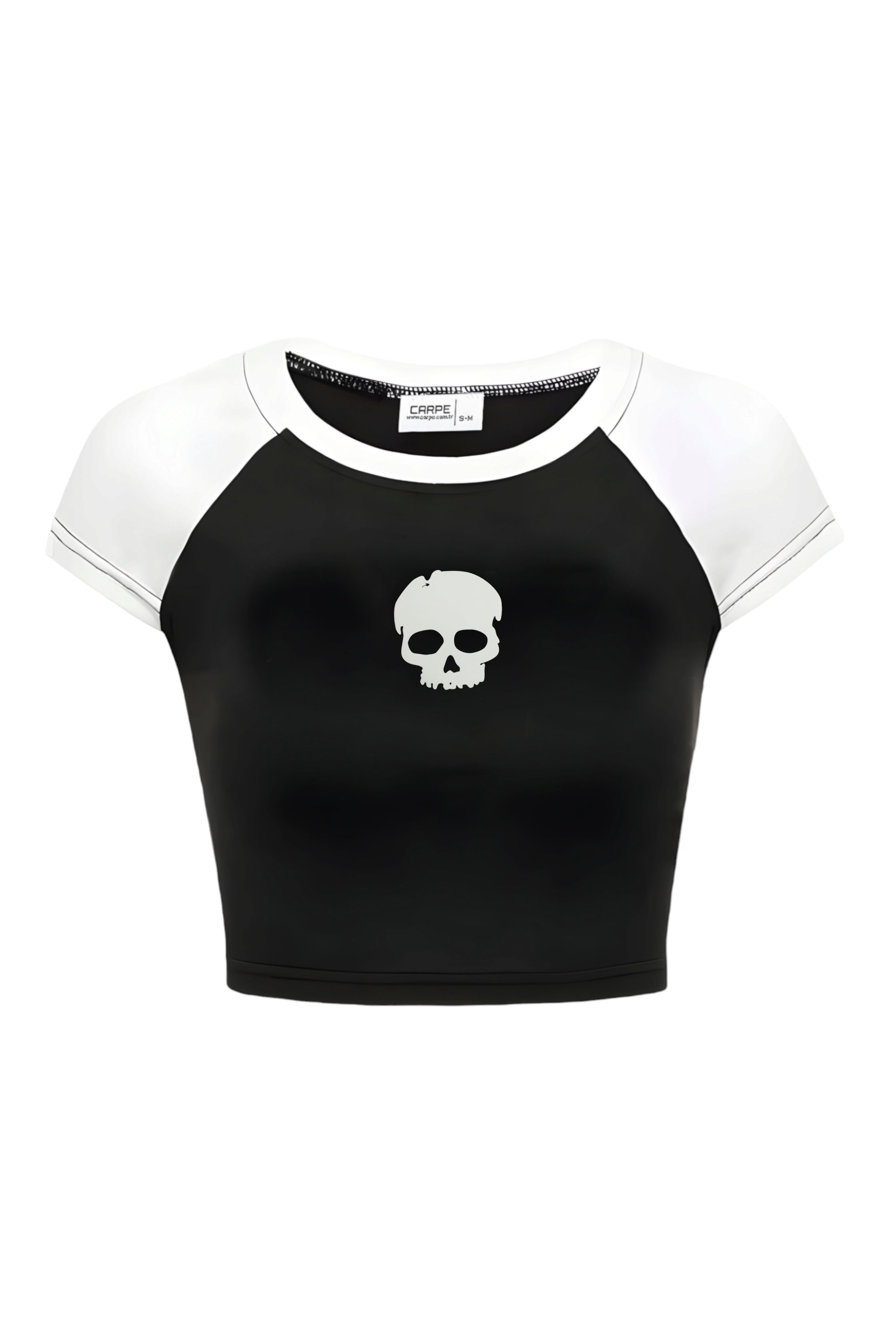 Black White Skull Crop