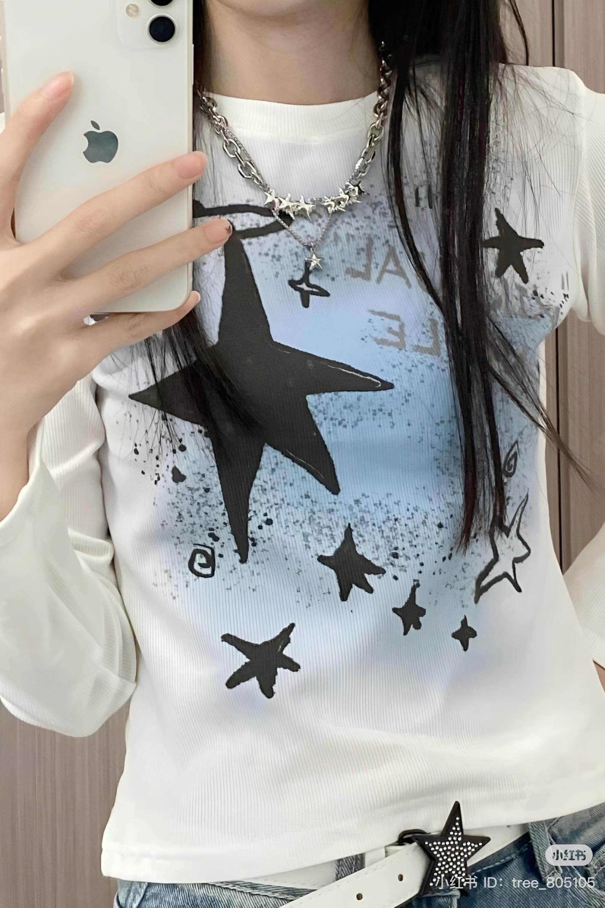 Blue Stars Uzun Kol Tam Boy Bluz