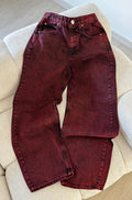 Bordo Beli Tokalı Jean