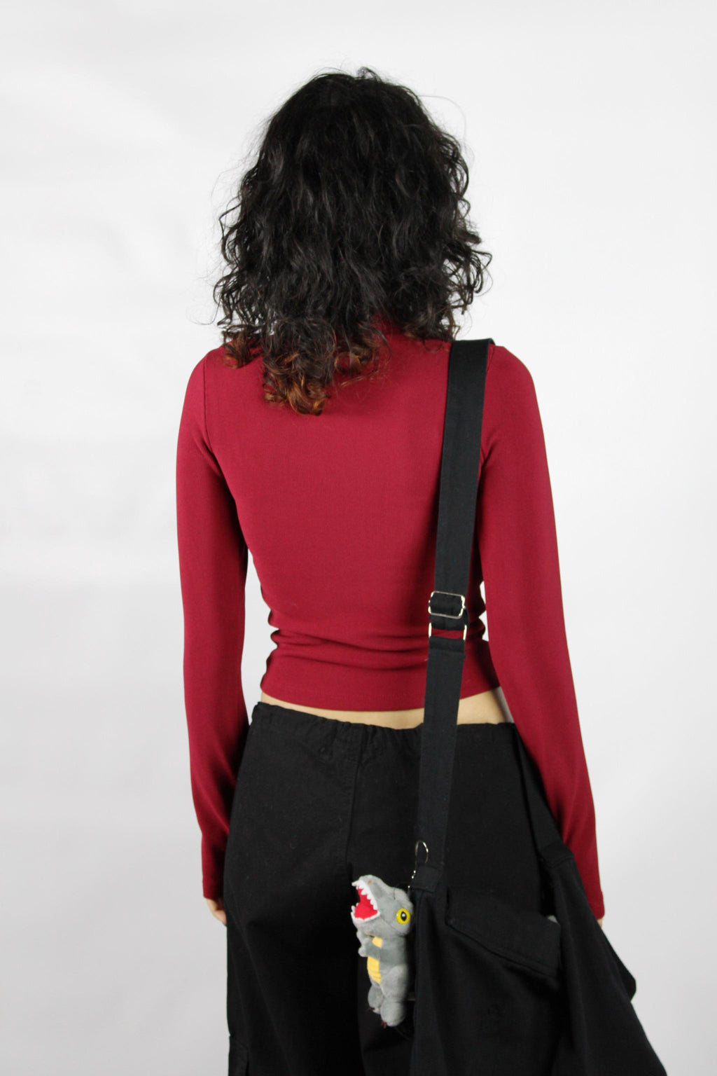 Bordo Fitilli Fermuarlı Bluz