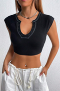 Breast Detail Black Bluz