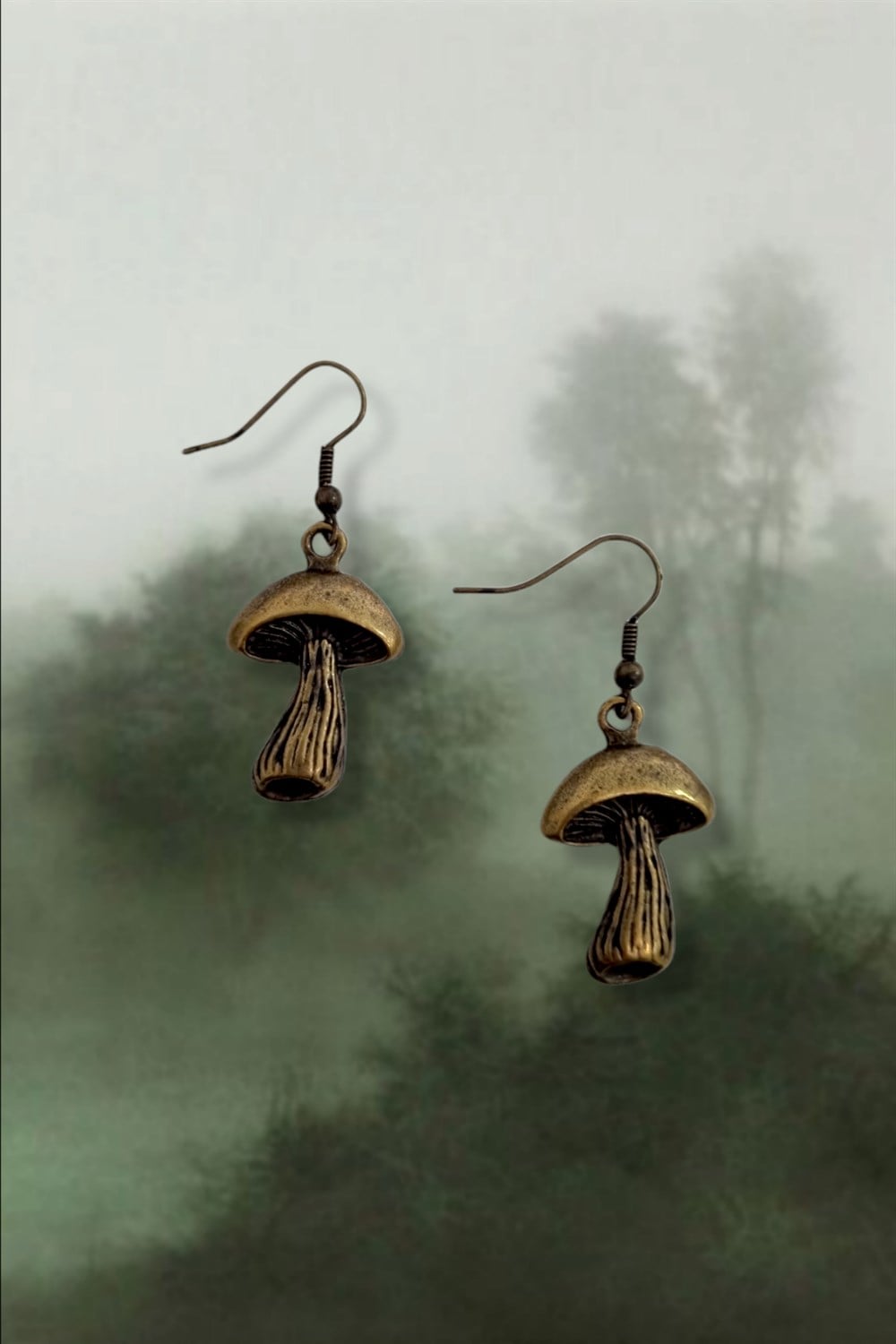 Bronz Mushroom Küpe