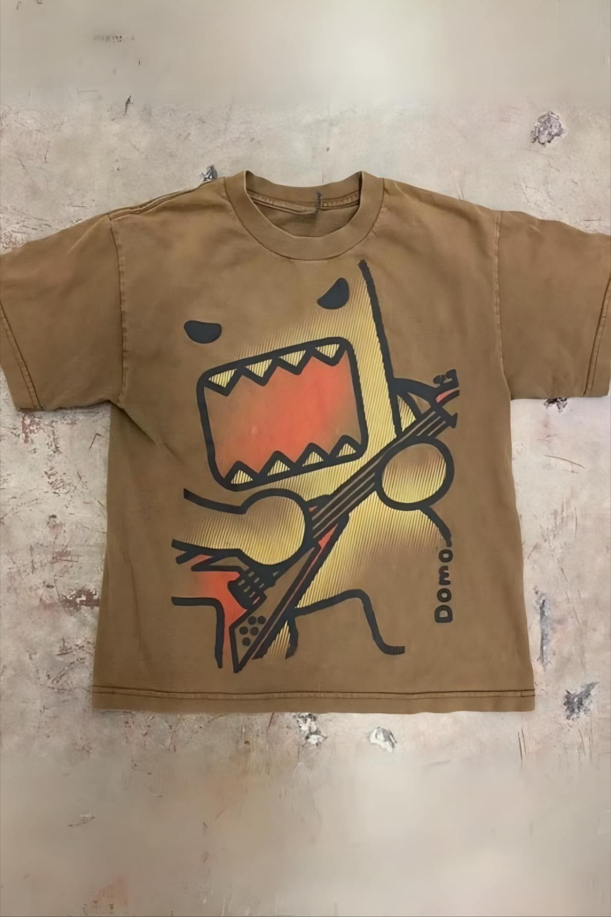 Brown Guitarist Caricature T-shirt
