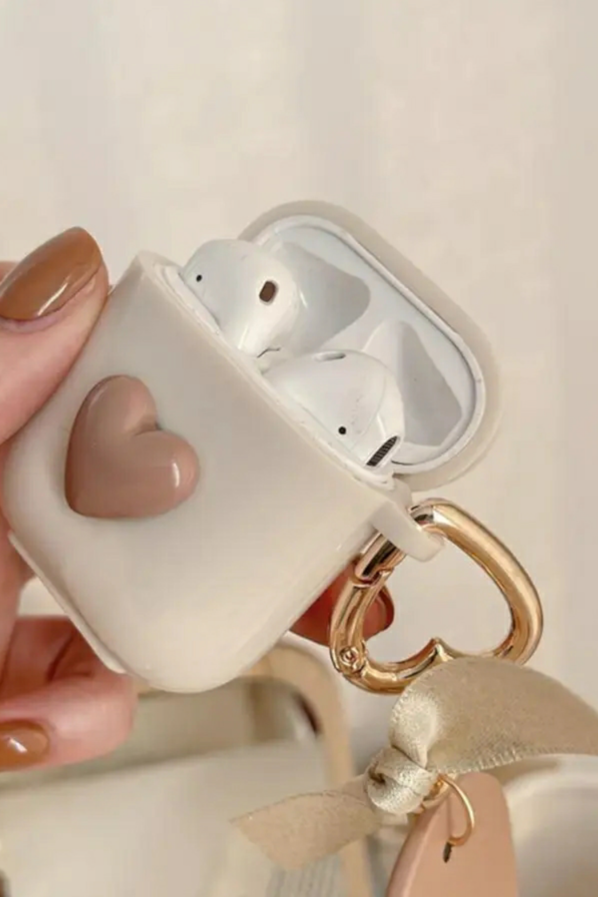 Brown Heart Airpods Kılıfı
