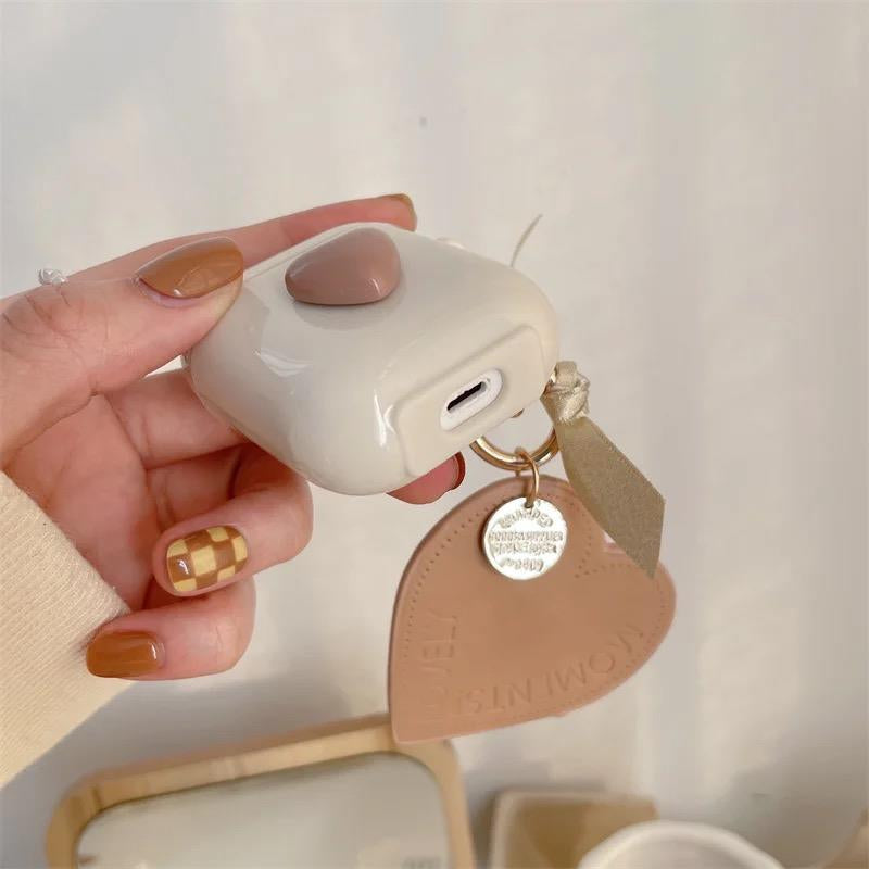Brown Heart Airpods Kılıfı