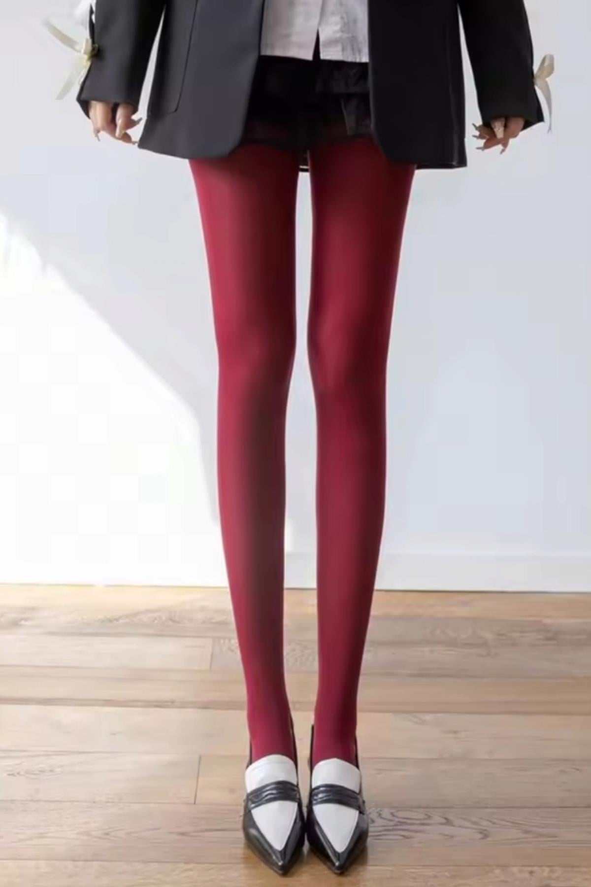 Burgundy Kilotlu Çorap