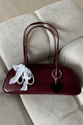 Burgundy Leather Omuz Çantası