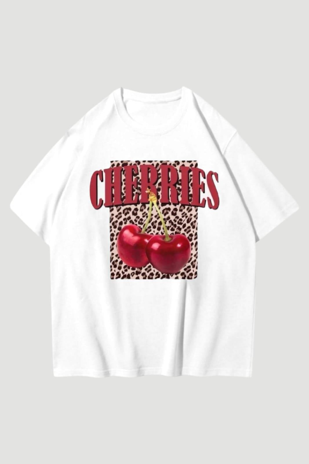 Cherries Leopar Oversize T-shirt