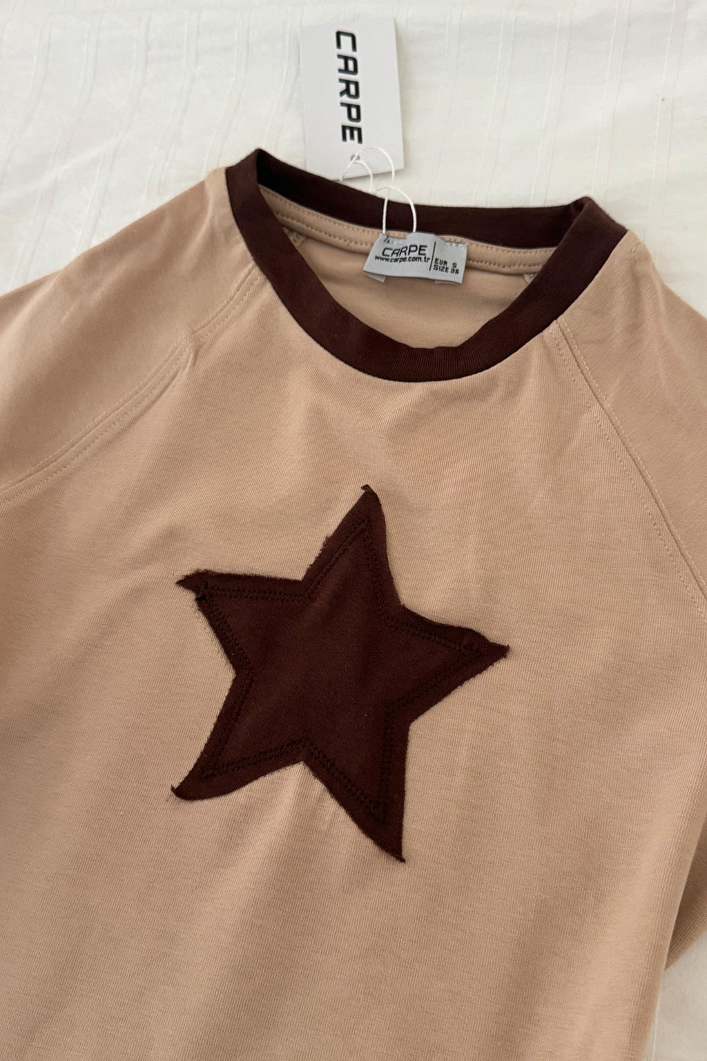 Cream Embroidery Star Bluz
