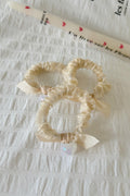 Cream Ribbon Heart Lastik Toka